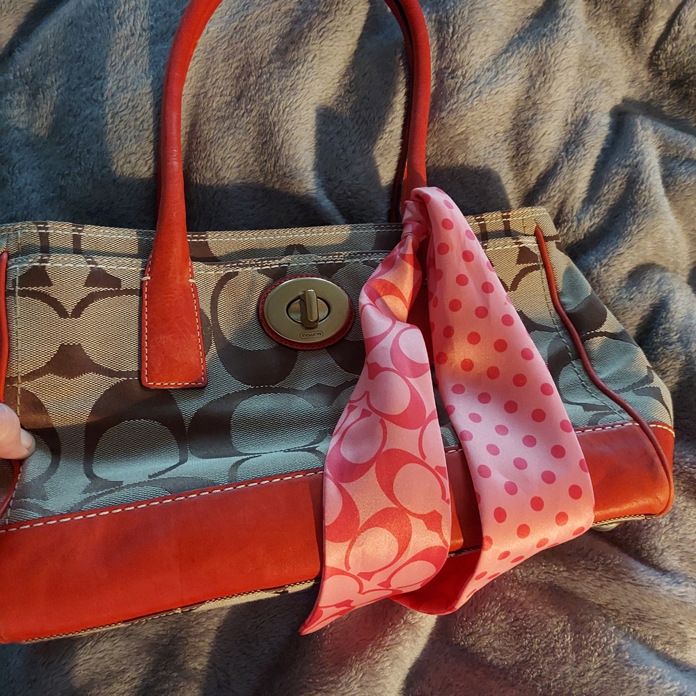 Coach Red and Pink Accented Shoulder Bag